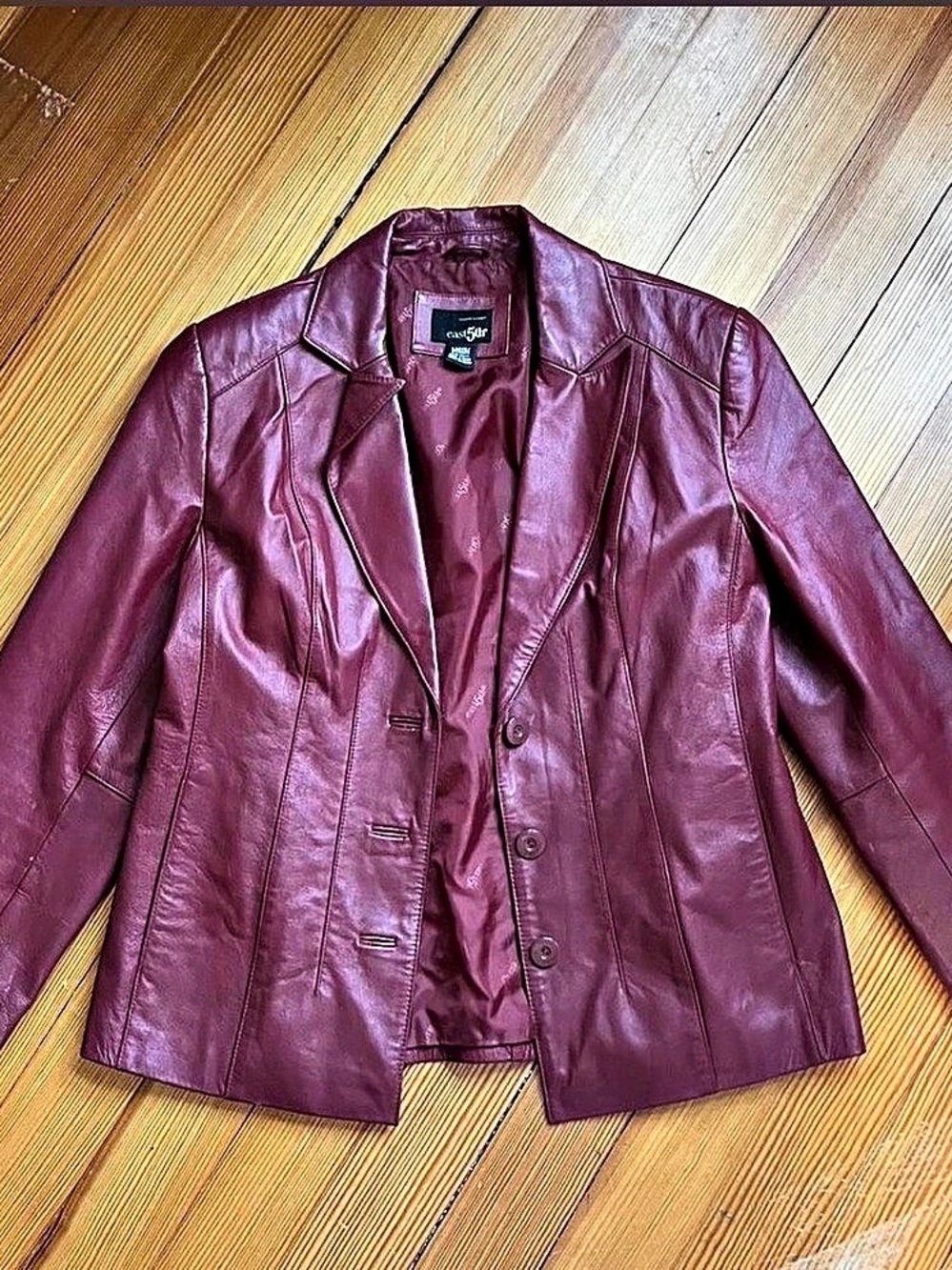 east5th Leather Jacket in Red Size Large Like New